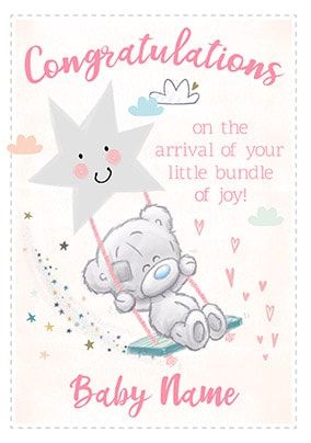 Bundle Of Joy - Baby Girl Personalised Card