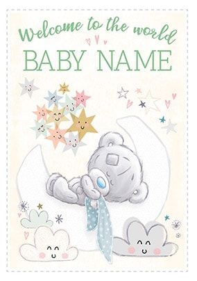 Tiny Tatty - Welcome To The World Personalised Card