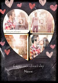 Chalk Board Photo Valentine's Card - Love Heart