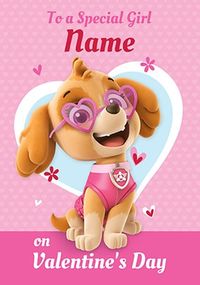 Paw Patrol Special Girl Personalised Valentine's Card