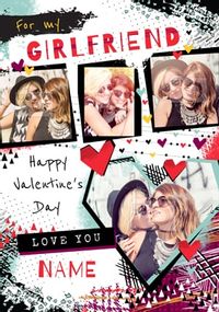 For My Girlfriend Valentine Multi Photo Card