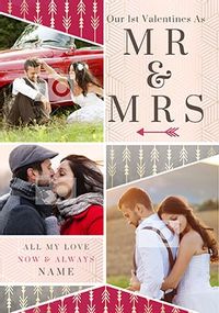 Mr & Mrs First Valentines Multi Photo Card