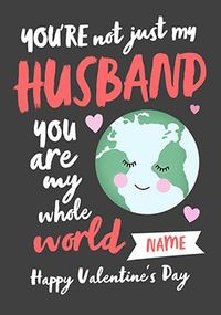 Whole World Husband Personalised Valentine's Card