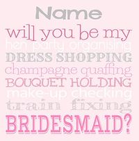 Tap to view Bridesmaid Duties Wedding Card