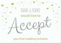 Tap to view Silver and Gold Wedding Acceptance Card