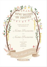 Tap to view We've decided on Forever personalised Wedding Card
