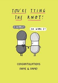Tying The Knot Personalised Wedding Card