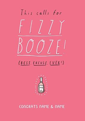 Congrats - Calls For Booze Personalised Card