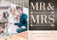 All That Shimmers - Photo Upload Mr & Mrs Wedding Day Card