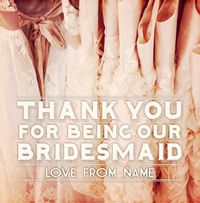 Tap to view Dream A Little - Thank You Bridesmaid Wedding Card