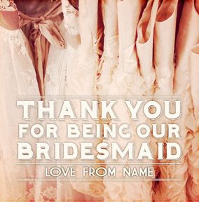 Dream A Little - Thank You Bridesmaid Wedding Card