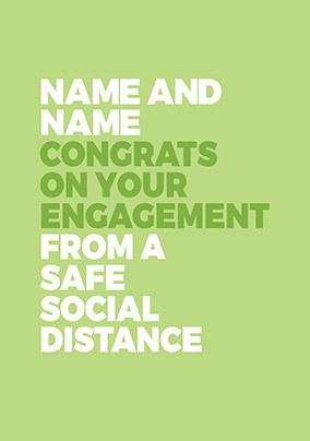ZDISC - Congrats on your Engagement from a safe distance personalised Card