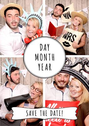 Essentials - Wedding Save the Date Card Four Photo Upload