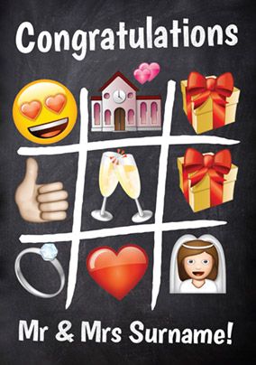 ZDISC - OUT OF LICENSE FEB2023 - Emoji - Wedding Card Mr & Mrs