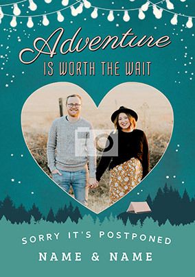 Adventure is Worth the Wait Photo Wedding Card