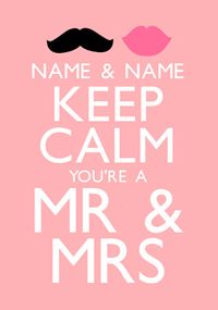 Tap to view Keep Calm - Mr & Mrs Wedding Card