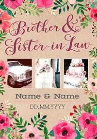 Neon Blush - Photo Brother & Sister-In-Law Wedding Day Card
