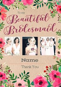 Neon Blush - Photo Beautiful Bridesmaid Wedding Card