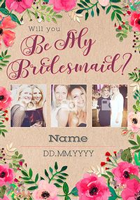 Tap to view Neon Blush - Photo Upload Bridesmaid Card