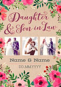 Tap to view Neon Blush - Multi Photo Daughter Wedding Day Card