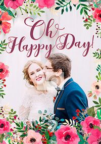 Tap to view Neon Blush - Photo Oh Happy Day Wedding Card