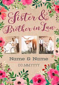 Neon Blush - Multi Photo Sister & Brother-In-Law Wedding Card