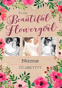 Tap to view Neon Blush - Multi Photo Beautiful Flowergirl Wedding Card