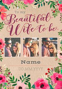 Tap to view Neon Blush - Multi Photo Upload Beautiful Wife-to-be Card