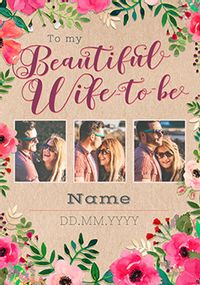 Tap to view Neon Blush - Multi Photo Upload Beautiful Wife-to-be Card