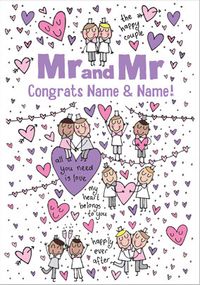 Tap to view Little Scribblers - Mr and Mr Wedding Card