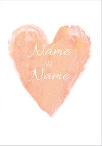 Tap to view Paper Rose - Wedding Card Peach Heart