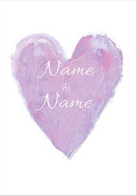 Paper Rose - Wedding Card Violet Heart