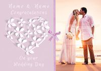 Tap to view Paper Rose - Wedding Card Photo Upload Violet