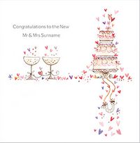 Tap to view Paper Rose - Wedding Card Cake & Champers