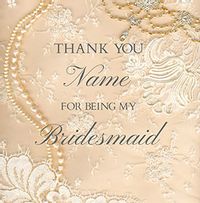 Tap to view Paper Rose - Wedding Card Traditional Bridesmaid Thank You