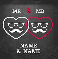 Paper Rose - Wedding Card Hearts & Sunglasses Mr & Mr