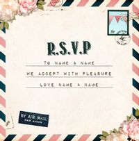 Tap to view Par Avion - RSVP Accept Wedding Card