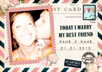 Par Avion - Marry My Best Friend Wedding Card