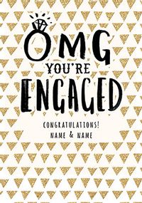 Omg You're Engaged Personalised Card