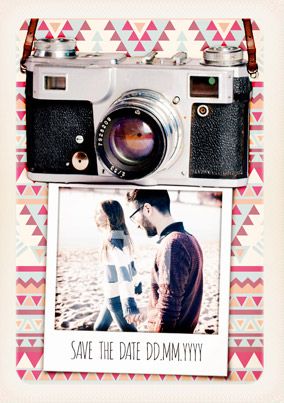 Polaroid Hipster - Save the Date Wedding Card