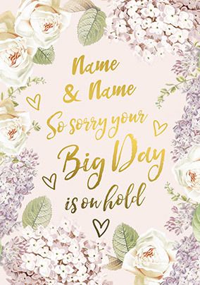Big Day on Hold personalised Wedding Card