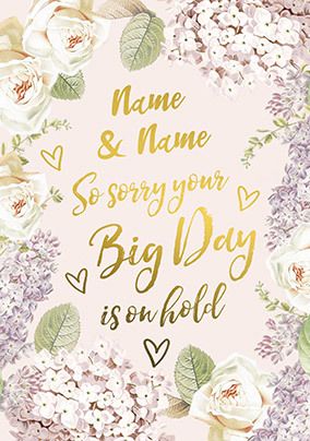 ZDISC - Big Day on Hold personalised Wedding Card