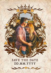 Queen Bee - Save the Date Card Royal Frame Photo Upload