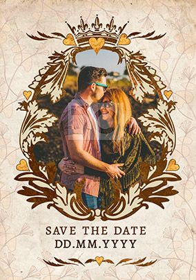 Queen Bee - Save the Date Royal Frame Photo Wedding Card