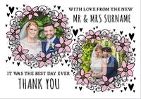 Rhapsody - Wedding Thank You Card Multi Photo Upload Floral Wreaths