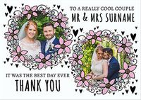 Tap to view Rhapsody - Wedding Thank You Card Multi Photo Upload Floral Wreaths