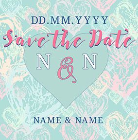 Rhapsody - Save the Date Card Mr & Mrs Wedding Card