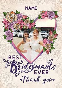 Tap to view Rosa Photo Bridesmaid Wedding Card
