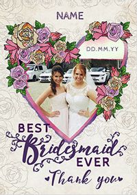 Tap to view Rosa Photo Upload Bridesmaid Card