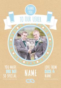 Tap to view Rustic Romance - Usher Thank You Wedding Card